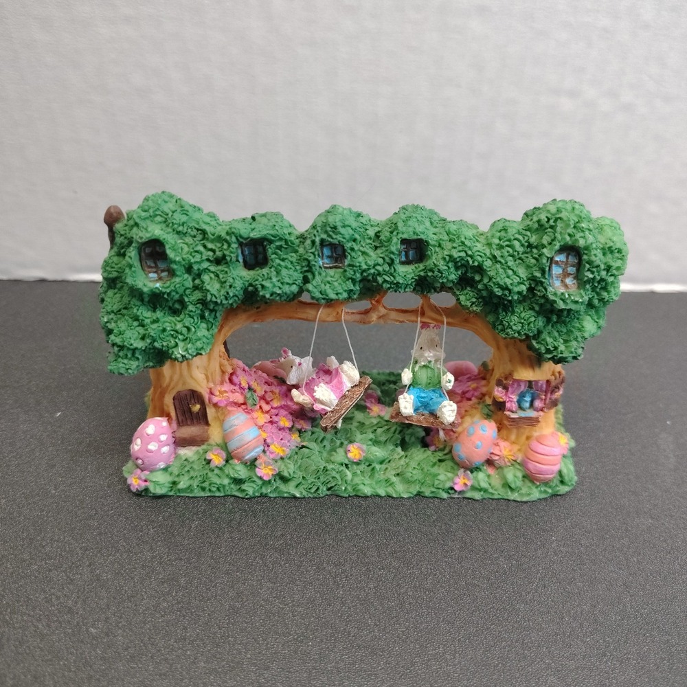 Vintage Spring Decor Bunnies On A Swing Easter Spring Holiday Decor